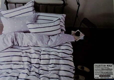 Komplet pościeli w kropki popiel 160x200 paski