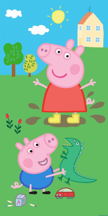 PP192028_towel_70x140.jpg Ręcznik Licencyjny 70x140cm ŚWINKA PEPPA