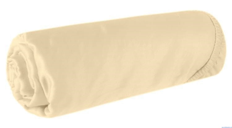 Prześcieradło JERSEY z gumką 180x200 cm kremowe