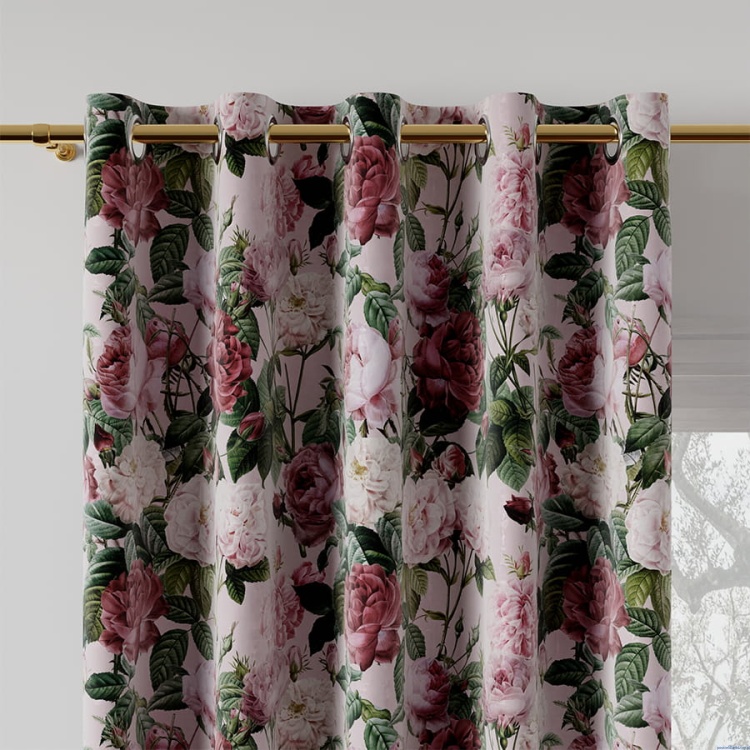 Zasłona peonia gotowa 140x270cm velvetowa na przelotkach