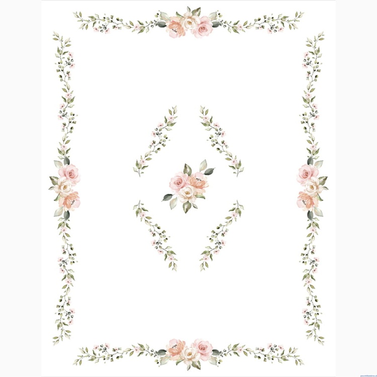 Obrus 140x240cm wodoodporny Lanosa z kwiatami łososiowo herbaciane