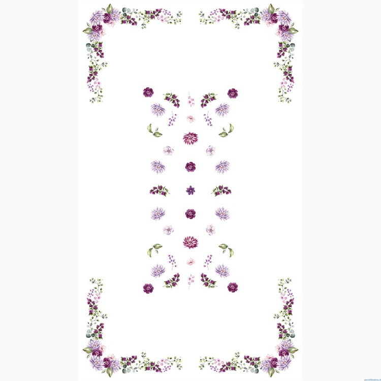 Obrus 140x240cm wodoodporny dalia z kwiatami fuksja fiolet