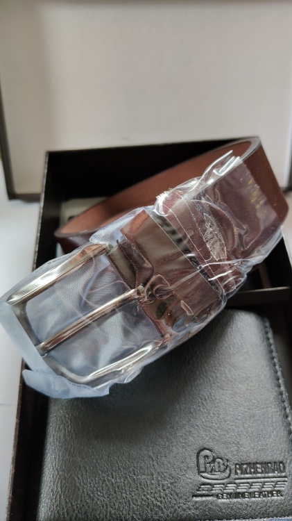 Zestaw dla taty z portfelem i paskiem Dzień taty brązowy