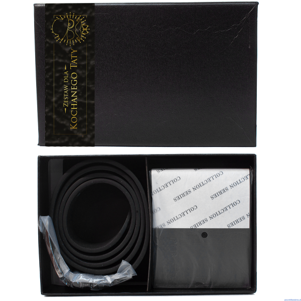 Zestaw dla taty z portfelem i paskiem Dzień taty brązowy