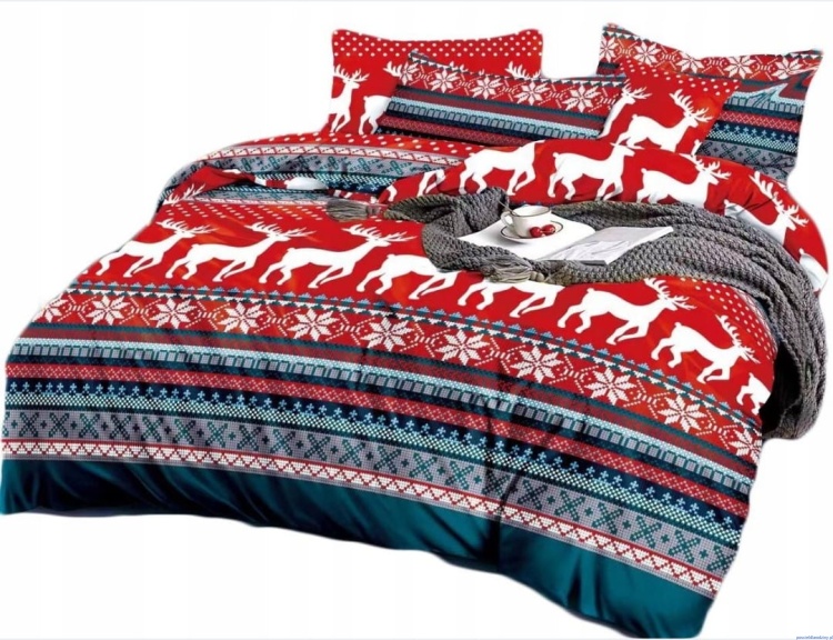 Pościel świąteczna 200x220cm w renifery (id: 2398)