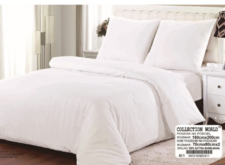 411.jpg Pościel bawełna satynowa 160x200 cm biała