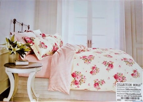 Pościel dwustronna z bawełny satynowej w rozmiarze 140x200cm