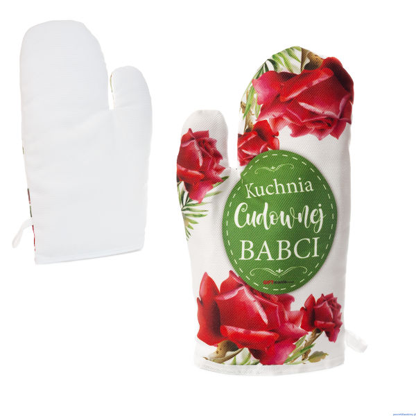 Rękawica kuchenna -Dzień Babci kuchnia cudownej babci róże