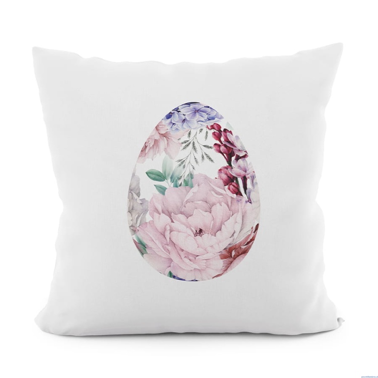 Poszewka wielkanocna 40x40cm dekoracyjna velvet jajko Peonia pisanka