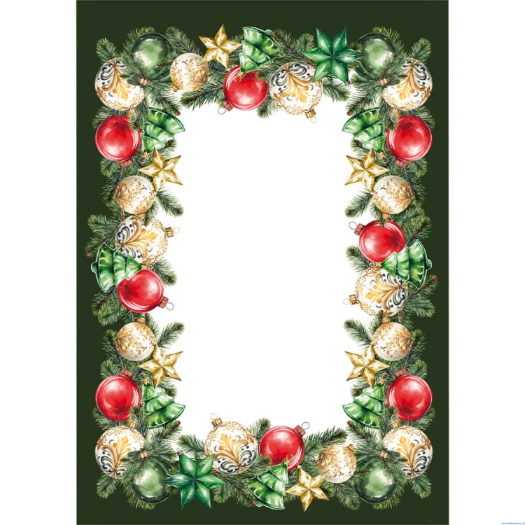 Obrus 110x160 cm wodoodporny bombki złote gwiazdki