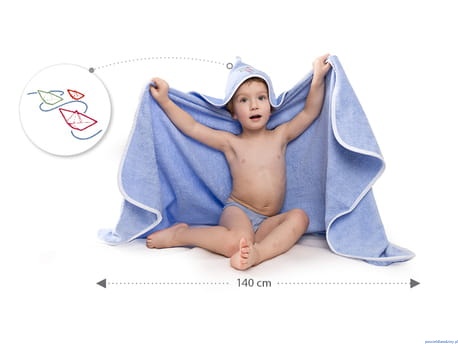 Ręcznik kąpielowy z kapturem dla dziecka 70x140cm