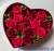 FLOWER BOX serce z róż mydlanych kolor czerwony z kokardką