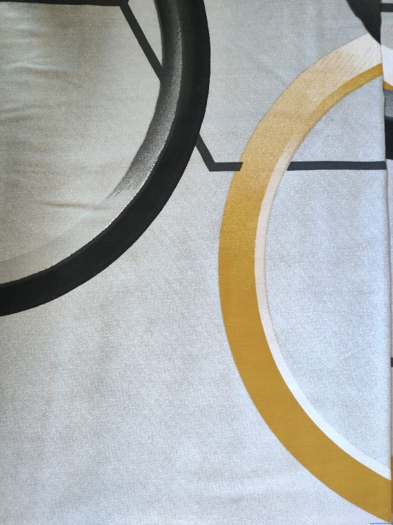 Pościel bawełniana Elway 160x200cm dwustronnapopiel z białym koła plastry miodu szaro popielate