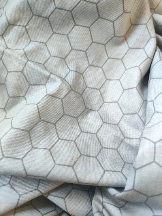 Pościel bawełniana Elway 160x200cm dwustronnapopiel z białym koła plastry miodu szaro popielate