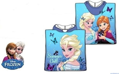 Ręcznik poncho w rozmiarze 50x50cm Kraina Lodu ELSA i ANNA