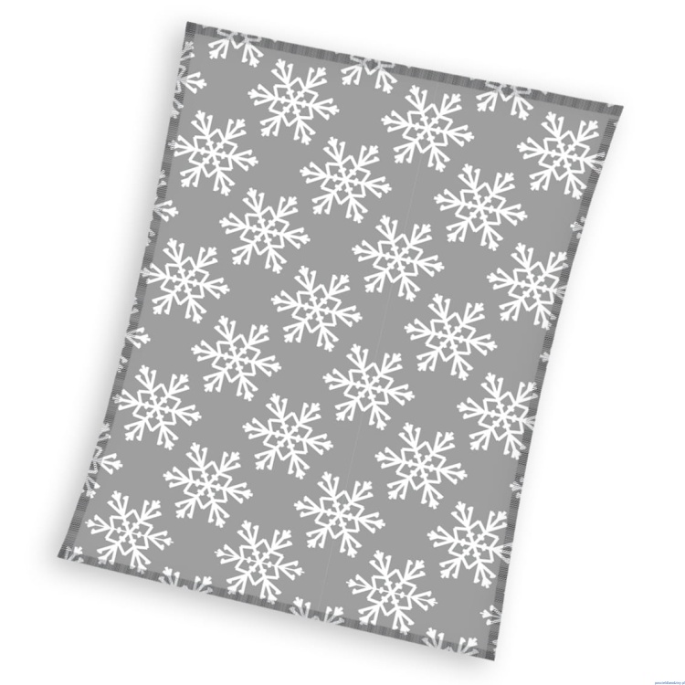 Koc świąteczny polarowy 130x170cm popielaty w gwiazdki knl201112 fleece.jpg