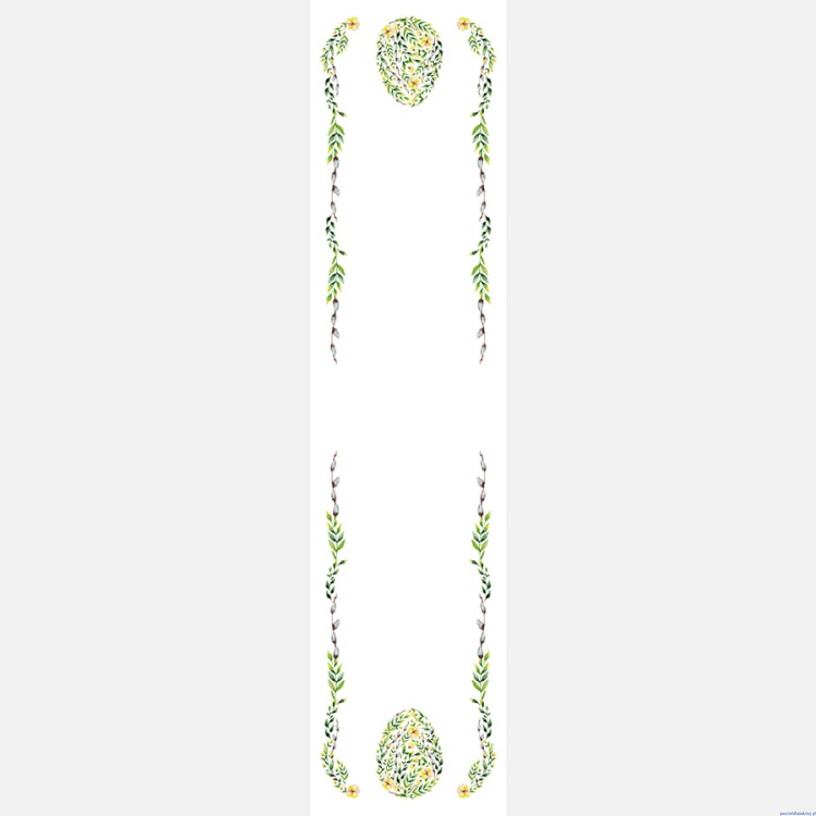 Bieżnik wielkanocny 38x160cm wodoodporny z kwiatami jajko bianka