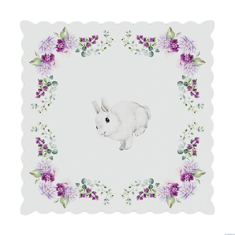 Serwetka wielkanocna 38x38 DALIA królik kwiaty