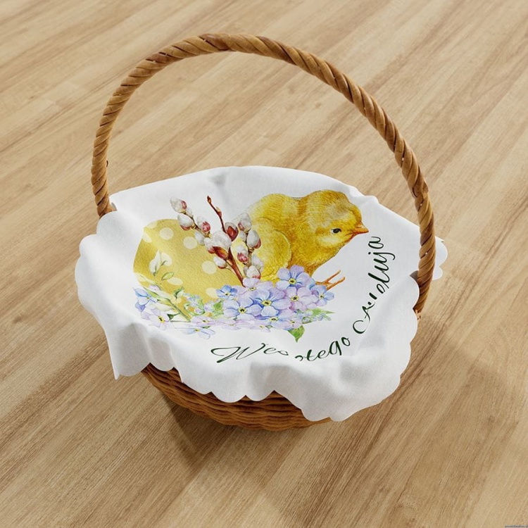 Serwetka wielkanocna 38x38 kurczaczek pisanka WESOŁEGO ALLELUJA wodoodporna