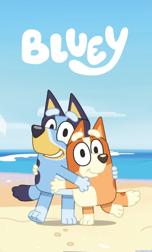 Ręcznik plażowy 70x140 Bluey pieski niebieski Kids25