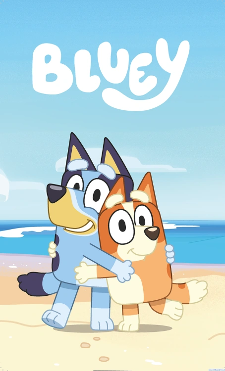 Ręcznik plażowy 70x140 Bluey pieski niebieski Kids25