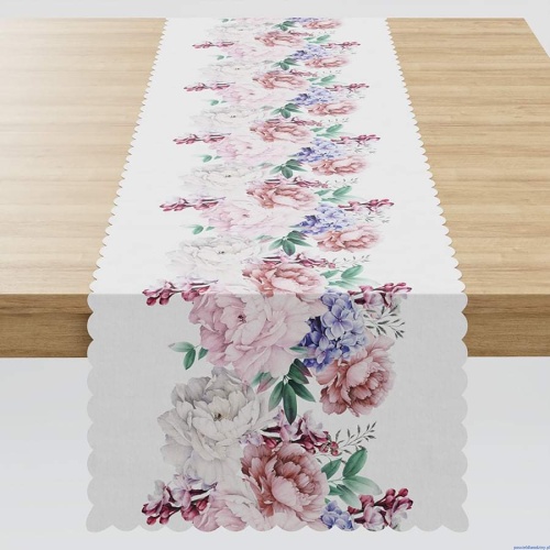 Bieżnik 38x160cm wodoodporny Peonia z kwiatami