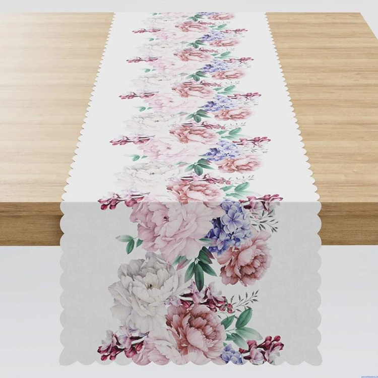 Bieżnik 38x160cm wodoodporny Peonia z kwiatami