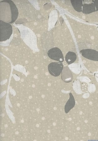 Komplet pościeli z bawełny w rozmiarze 140x200 Beżowo popielata w kwiaty
