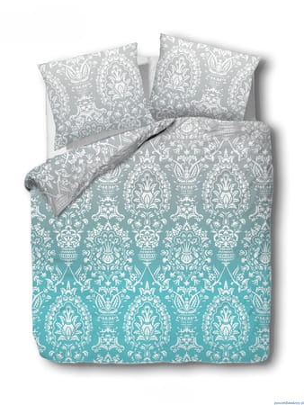 Komplet pościeli z bawełny w rozmiarze 140x200 Ombre turkusowo popielata