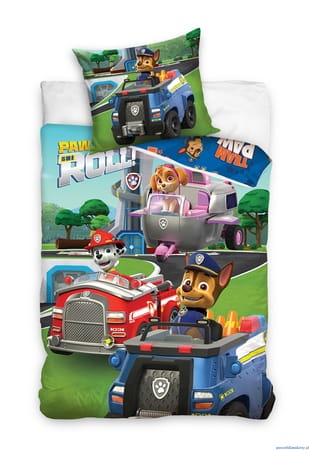 Komplet pościeli na licencji dla dzieci 140x200cm Psi patrol w akcji